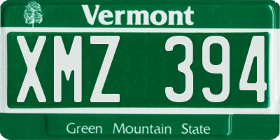 VT license plate XMZ394