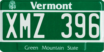 VT license plate XMZ396