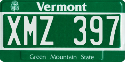 VT license plate XMZ397