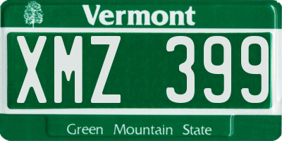 VT license plate XMZ399