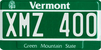 VT license plate XMZ400