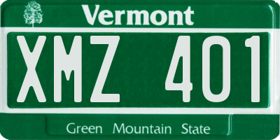 VT license plate XMZ401