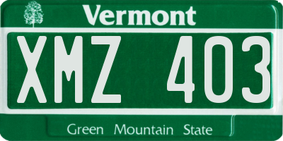 VT license plate XMZ403