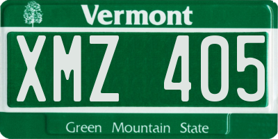 VT license plate XMZ405