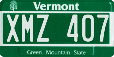 VT license plate XMZ407