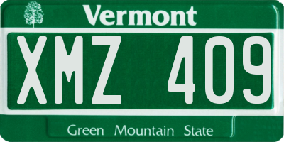 VT license plate XMZ409