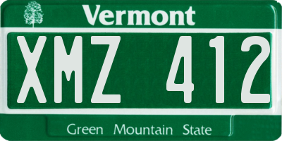 VT license plate XMZ412