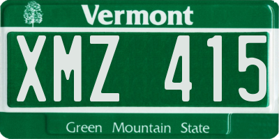 VT license plate XMZ415