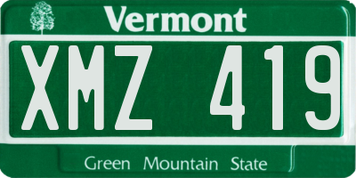 VT license plate XMZ419