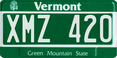 VT license plate XMZ420