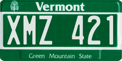 VT license plate XMZ421