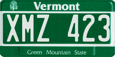 VT license plate XMZ423
