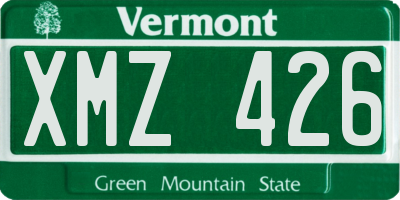VT license plate XMZ426
