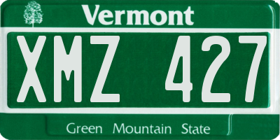VT license plate XMZ427