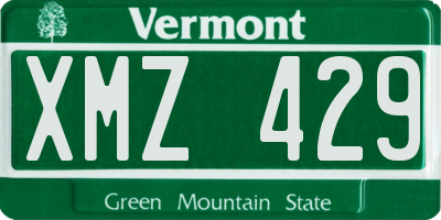 VT license plate XMZ429
