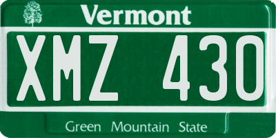 VT license plate XMZ430