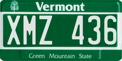 VT license plate XMZ436