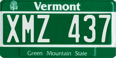 VT license plate XMZ437