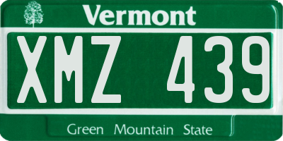 VT license plate XMZ439