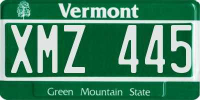 VT license plate XMZ445