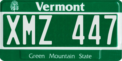 VT license plate XMZ447