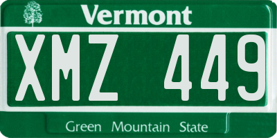 VT license plate XMZ449