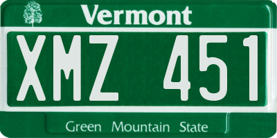 VT license plate XMZ451