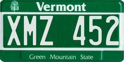 VT license plate XMZ452