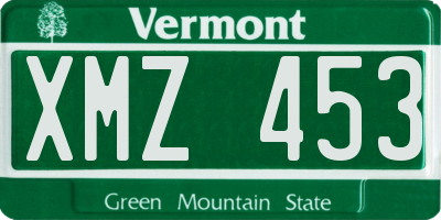 VT license plate XMZ453