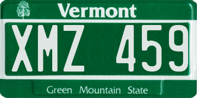 VT license plate XMZ459