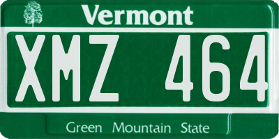 VT license plate XMZ464