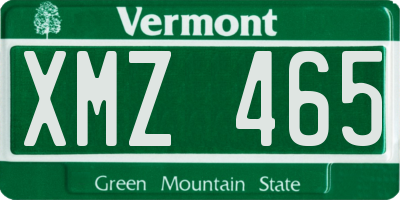 VT license plate XMZ465