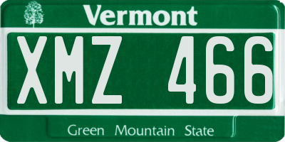 VT license plate XMZ466