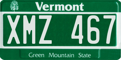 VT license plate XMZ467