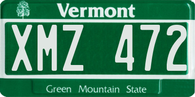 VT license plate XMZ472