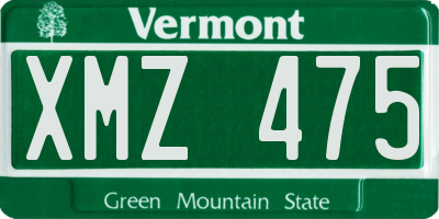 VT license plate XMZ475