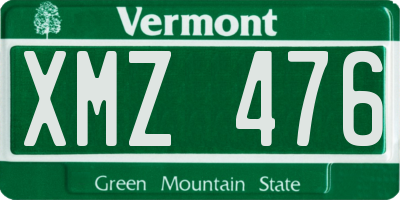 VT license plate XMZ476