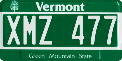 VT license plate XMZ477