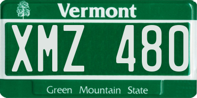 VT license plate XMZ480