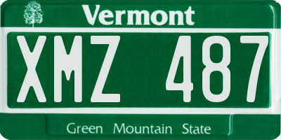 VT license plate XMZ487
