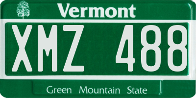 VT license plate XMZ488