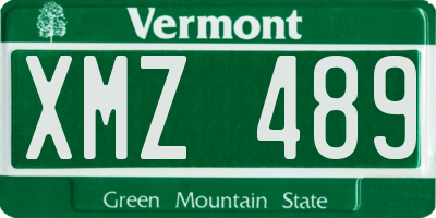VT license plate XMZ489