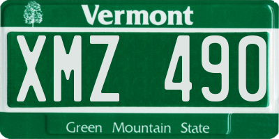 VT license plate XMZ490