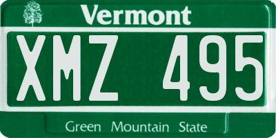 VT license plate XMZ495