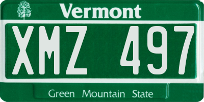 VT license plate XMZ497