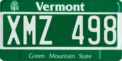 VT license plate XMZ498