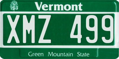 VT license plate XMZ499