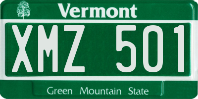 VT license plate XMZ501