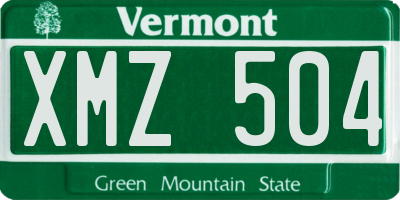 VT license plate XMZ504