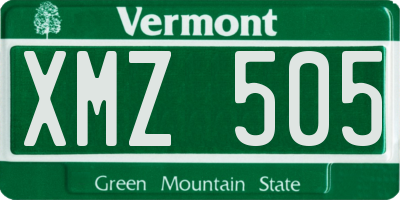 VT license plate XMZ505